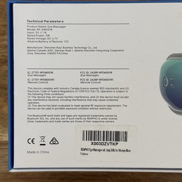 RENPHO Eyeris 1 Eye Face Massager w/ Heat Sleep Mask Migraine Relief Bluetooth + - Picture 6 of 16